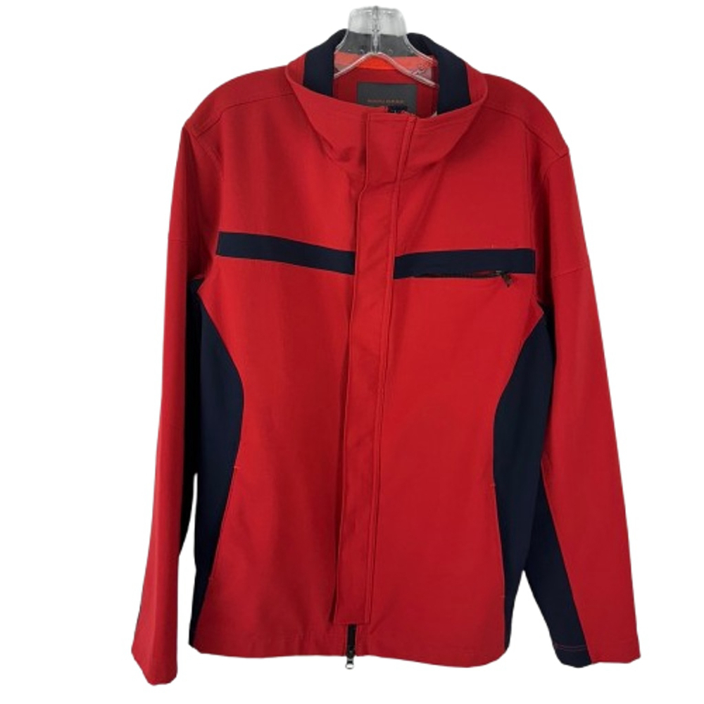 Banana Republic Jacket Mens Large Red Full Zip Outerwear Stretch Performance